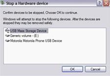 On a PC, right click on the Safely Remove Hardware icon at the bottom of your computer screen, then select USB Mass Storage
