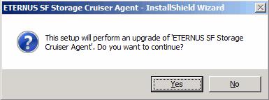 3. The following dialog box is displayed. Click Yes. 4. When the upgrade is completed, the following installation wizard page is displayed. The upgrade process is completed. Click Finish. 5.