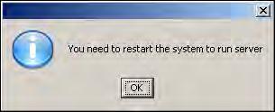 Figure 3.15: Restart System to Run Server 38.