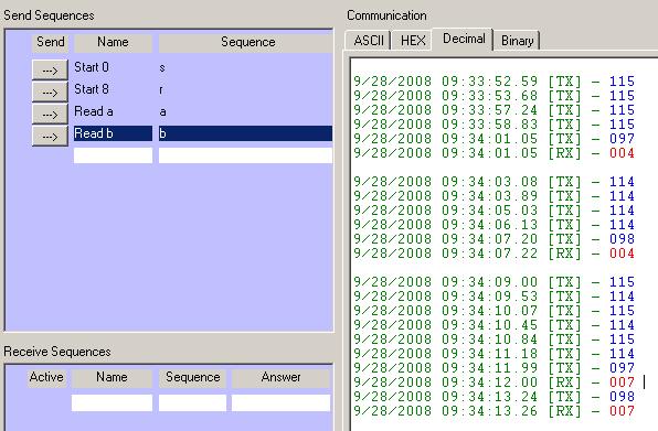 The docklight command sequences for conversion start and to read the result event count are shown in Figure 27.