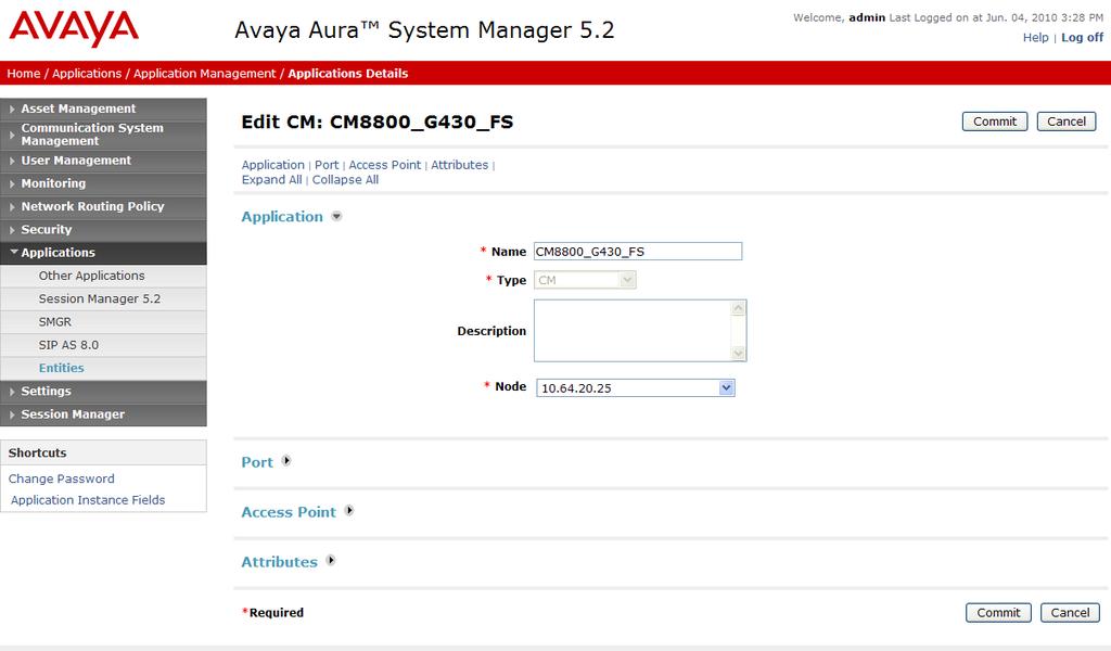5.9. Add Avaya Aura TM Communication Manger as a Feature Server In order for Communication Manager to provide configuration and Feature Server support to SIP telephones when they register to Session