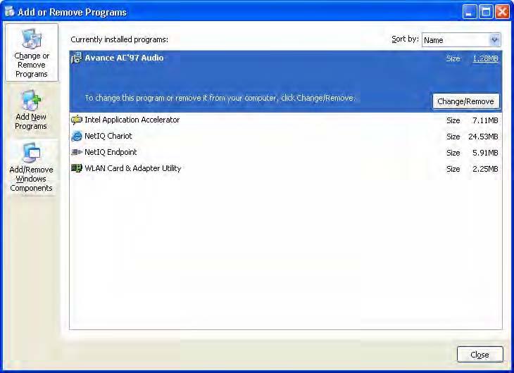 3. The Add or Remove Programs window appears. Click Add/Remove Windows Components. 4.