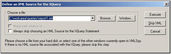 124 XSLT and XQuery XQuery To execute an XQuery document: 1. Make the XQuery document the active document. 2.