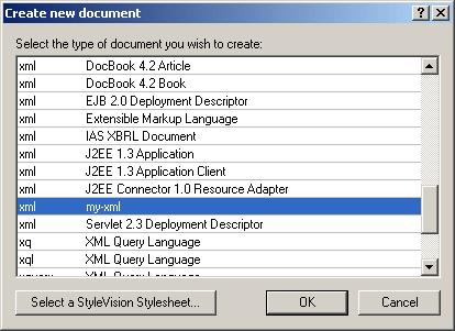 184 User Reference File Menu folder with a suitable name, say my-xml.xml. You now have a template called my-xml, which will appear in the list of files in the Create New Document dialog. 4.