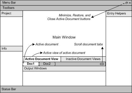 8 1.1 Introduction The Graphical User Interface (GUI) The Graphical User Interface (GUI) The Graphical User Interface (GUI) consists of a Main Window and several sidebars (see illustration below).