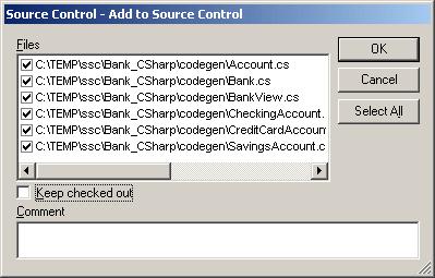 User Reference Project Menu 221 Add to Source Control The Add to Source Control command adds the selected files in a project folder to the source control database and places them under source control.
