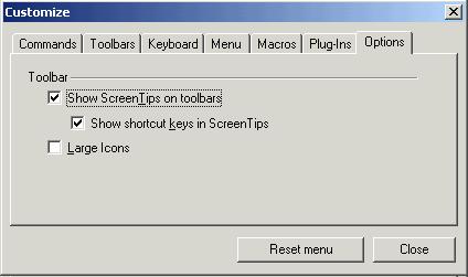 User Reference Tools Menu 285 Menu animations (only prior to Windows 2000) Select one of the menu animations from the combo box, if you want animated menus.