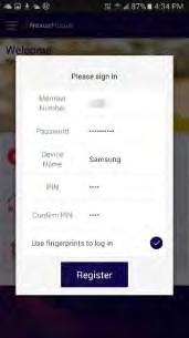 The registration screen will request your Member number Internet Banking password A name for the device A new four digit PIN which you will be asked to repeat for confirmation.