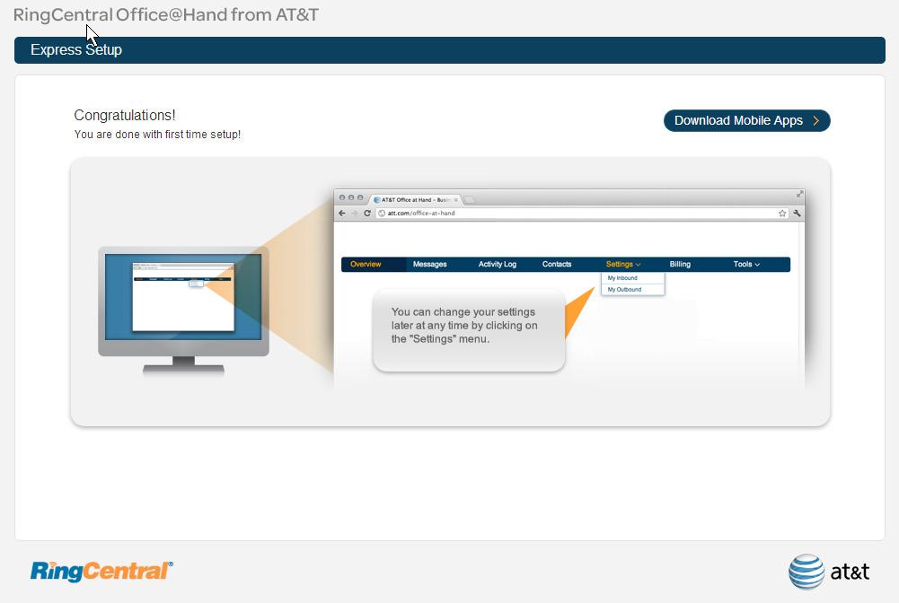 RingCentral Office@Hand from AT&T Mobile App User Guide Welcome Congratulations