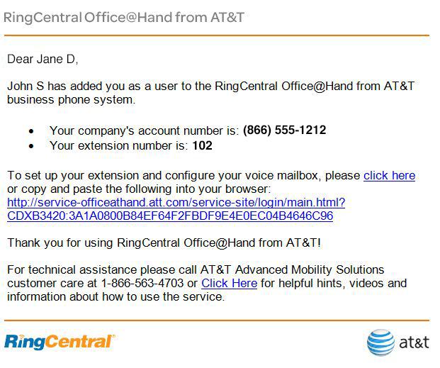 RingCentral Office@Hand from AT&T Mobile App User Guide Welcome Welcome The RingCentral Office@Hand from AT&T business phone system helps you maintain a professional presence in the office, at home,
