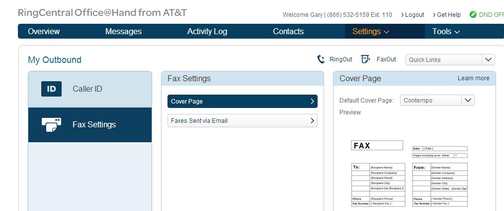 RingCentral Office@Hand from AT&T Mobile App User Guide Settings Receiving and Sending Faxes You can send receive and view faxes using the Office@Hand mobile app.
