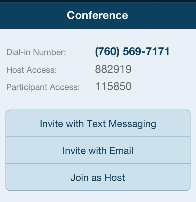 Each user gets their own individual host and participant access code, so they can hold conference calls whenever they want, wherever they are.