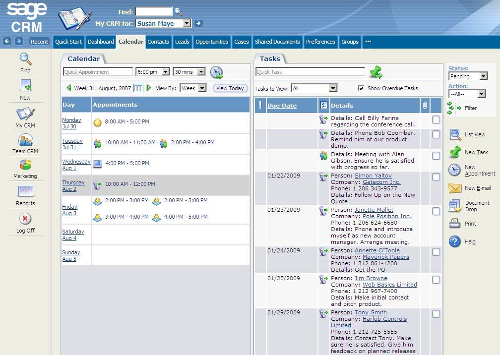 Where s my stuff? Where s my stuff? Once you've got to know CRM, you'll regularly use the other tabs in My CRM your personal work area.