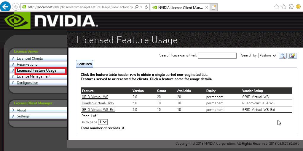 Managing Licenses on the NVIDIA vgpu Software License Server 3.7.1.