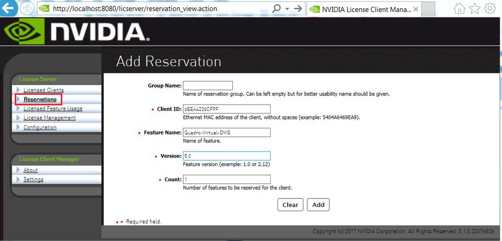 Managing Licenses on the NVIDIA vgpu Software License Server 3.8. Reserving Licenses Licenses are normally distributed to clients on a first-come, first-served basis.