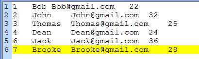 3. This picture shows the file after removing lines with duplicated Email address You can get examples about how to sort and find/remove duplicate lines with Regular Expression from the following