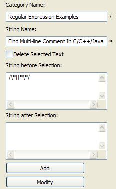 comments in the C/C++/java files. 1. Add a string /\*[]*\*/.