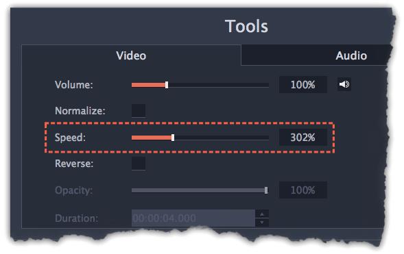 Step 3: Drag the Speed slider to set the necessary video speed, where 100% is the video's original speed. The clip's length on the Timeline will change to reflect the new speed.