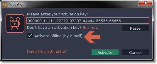 Step 1: Go to the purchase page To open the purchase page for Movavi Video Editor Plus: In the Help menu, choose Buy Activation Key, On the welcome screen, click the Or click the button below.