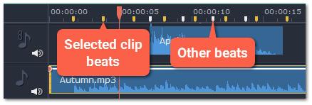 See also: Using sounds Audio properties Beat detection To make your movie or slideshow more dynamic, use the Beat Detection audio tool to automatically mark audio beats on the Timeline and then