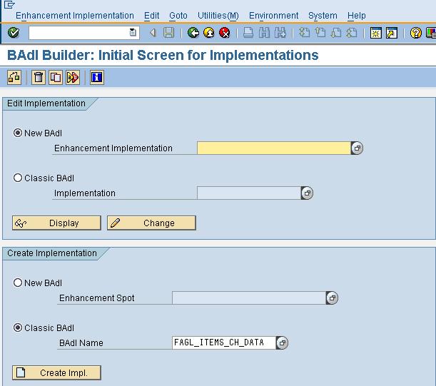 BAdi 'Z_FAGL_ITEMS_CH_DATA' In SAP ECC 6.0 you can use FAGLL03 in addition to FBL3N for GL account line item display.