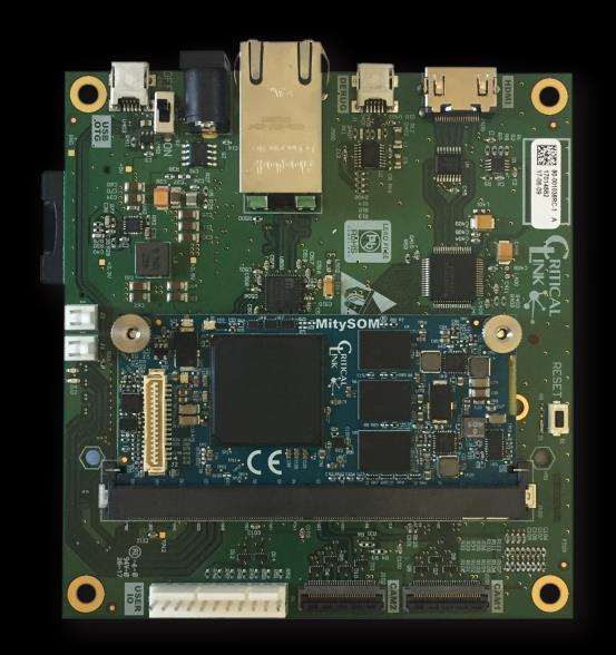 10 August 2017 FEATURES MitySOM-5CSX Embedded Vision Development Kit for Basler dart MitySOM-5CSX Module Additional Hardware Included: Micro B USB Cable Ethernet Cable AC to DC 12V 3A Adapter Option