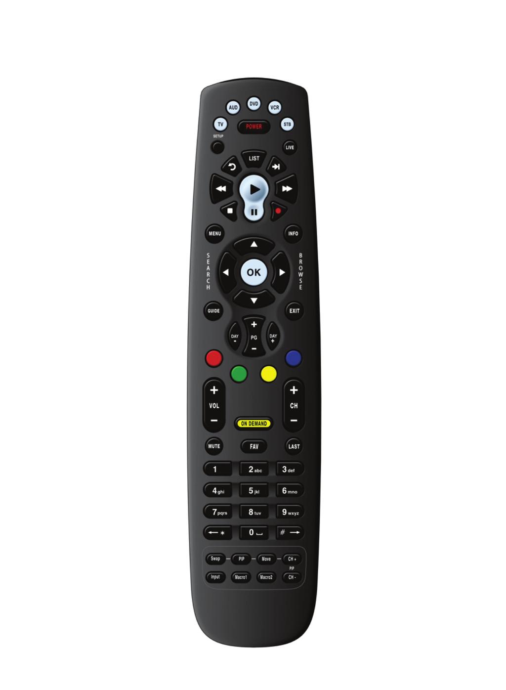 Remote Control Control the Remote TV, AUD, DVD, VCR, STB Use one remote to control multiple devices. Setup Use for programming sequences of devices controlled by the remote.