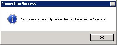 An unsuccessful account validation will return a Connection Failed dialog box.