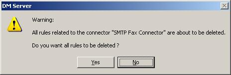 4. Repeat this process for all connectors. Uninstalling DM Fax Server Client Components 1.