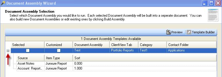 Assembly Selection, you will select which Document Assembly