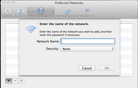 Setting Up Open Mobile Preferred Networks After connecting to a personal network, Open Mobile will automatically add it to the Preferred Networks list.