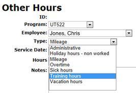 Follow these steps to add training hours. Clicking either Add Other or Other will take you to the Other Hours screen. 9.