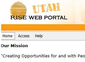 net/ The RISE Web Portal Launch Page appears. Double-click Rise Utah.