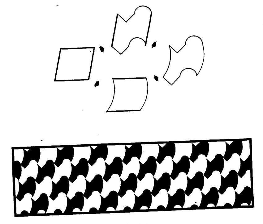 EXAMPLES OF TEMPLTAES AND THEIR TESSELLATIONS Two specific silhouettes or illustrations of animate figures are shown below.
