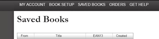 Saved Books Menu Saved Books Saved books are created from approved books saved from the Book Setup area.