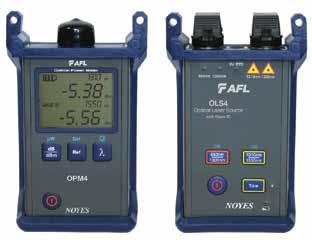 AFL/NOYES TEST KITS NOYES SMLP SERIES OPTICAL LOSS KITS SMLP4-4 Test Kit Single-mode / Multimode Test Kit with Wave ID and Set Reference The SMLP4-4 test kit combines the OPM4-2D optical power meter