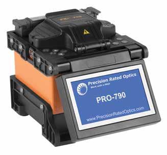 PRECISION RATED OPTICS FUSION SPLICERS -790 Core Alignment Fusion Splicer The PRO-790 Fusion Splicer is a rugged, compact fusion splicer that quickly splices 250µm, 900µm and 3mm fiber, as well as