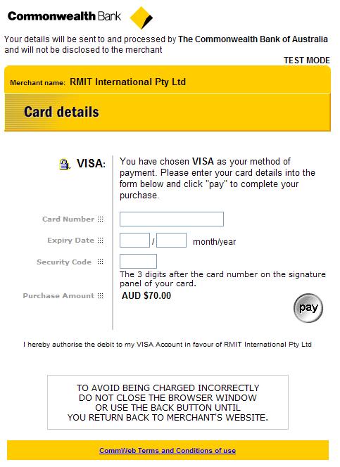 3a VISA: enter the card details: 3b MasterCard: enter the