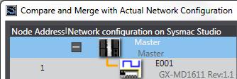 comparison result. Click the Apply actual network configuration Button.