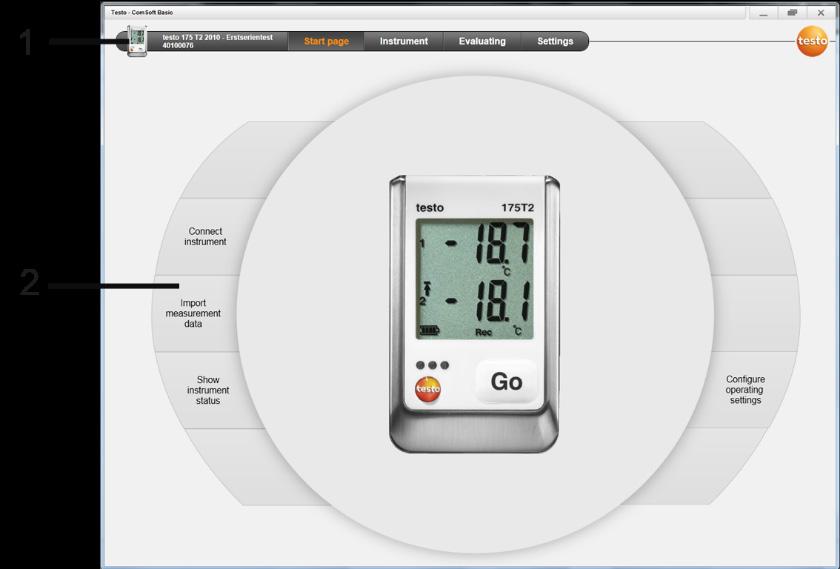 5 Using the product 5 Using the product 5.1. Start page After starting testo Comfort Software Basic 5 the start screen will appear.