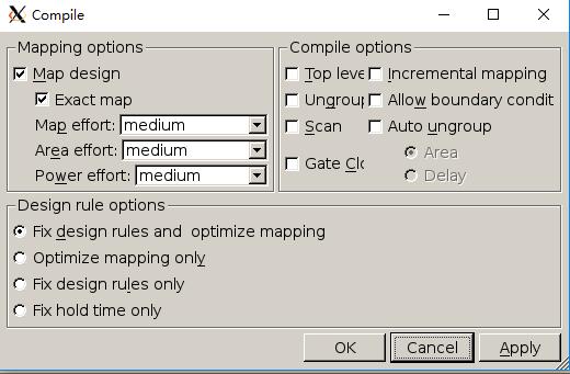 Finally, we compile RCA_4b by clicking Design > Compile Design. Figure 6. Window of Compile We compile the design by the default setting which is shown in Fig.