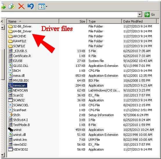 After the first run, some new folders are created as shown in Figure 4B. These new folders contain driver files that are needed during driver installation.