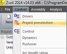 preselection dialog box appears