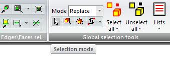 Set existence function for the slabs 1. Set Replace selection mode 2.