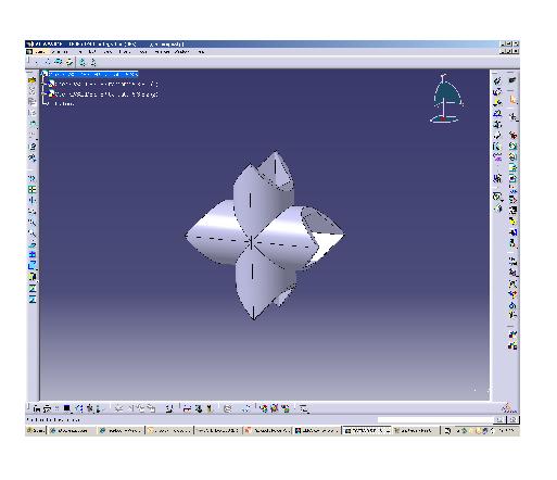 5. THE CAD INTERFACE FOR THE ROOT GEOMETRY MODELLER Figure 5.7: A TGeoComposite shape translated in a STEP file and loaded in CATIA.