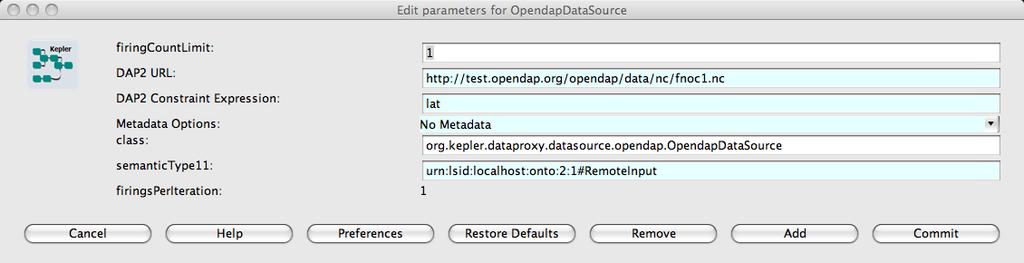 Chapter 6 6.4 Accessing Data Access Protocol (DAP) Sources Kepler's OpendapDataSource actor can be used to access and output any Data Access Protocol (DAP) 2.0 compatible data source.