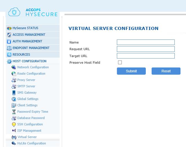 Example configuration: HYLITE CONFIGURATION Administrator can control HTML5 services from HySecure management page.