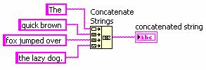 String Functions String functions can be accessed via the Functions Programming String subpalette These include, for example, the string