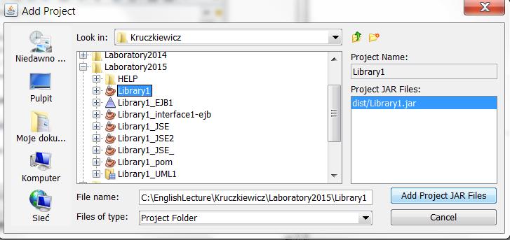 5.1.2. Adding the library project (p.