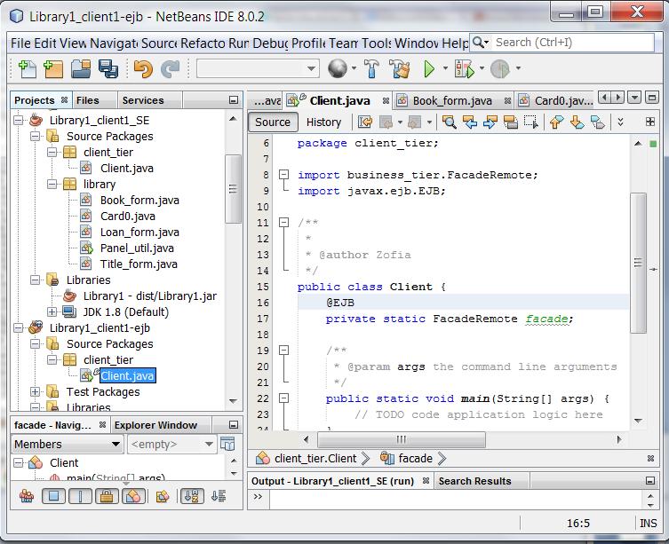 EJB from the Library1_EJB1-ejb module of Library1_EJB1 project 6.2.3.